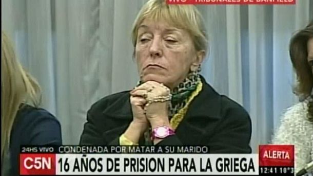 La Griega fue condenada a 16 años de prisión por matar a su marido