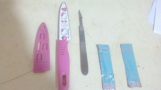 Estos son los elementos que se le secuestraron a la agresora