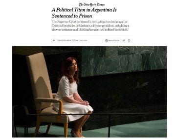 El título de The New York Times por la condena a Cristina: Titana