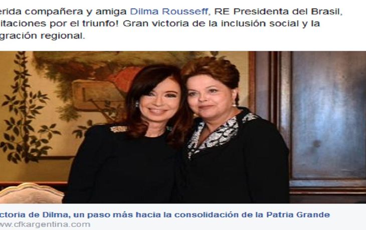La carta de Cristina a Dilma por su triunfo