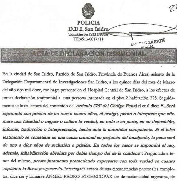 Acta policial de Baby