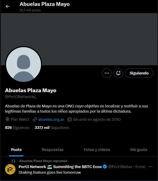 Abuelas de Plaza de Mayo denunció que su cuenta en X fue hackeada