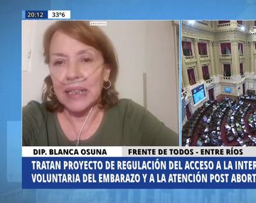 Está internada pero no quiso dejar de votar a favor del aborto legal