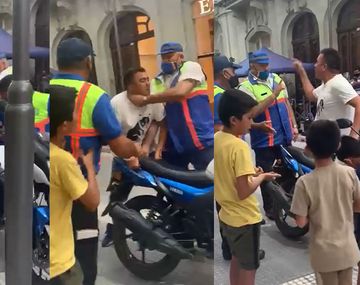 VIDEO: Se resistió al secuestro de su moto y se agarró a trompadas con los agentes de tránsito