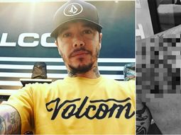 Sebastián Ortega se tatuó su apellido en la espalda Sebastián Ortega se tatuó su apellido en la espalda