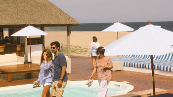 Isabel Macedo, con Juan Manuel Urtubey y su mamá, en Punta del Este Isabel Macedo, con Juan Manuel Urtubey y su mamá, en Punta del Este