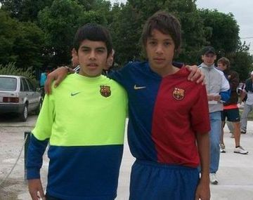 Nahuel Molina Lucero y Simón López cuando entrenaban en el proyecto Barcelona Argentina en La Candela