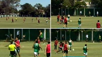 de amistoso, poco y nada: banfield-belgrano casi termina a las pinas