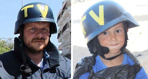 Franja de Gaza: un niño se disfrazó de periodista para que no lo maten