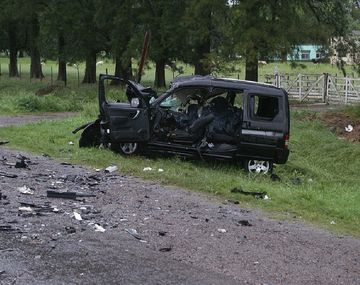 En esta camioneta viajaban los hinchas de Boca
