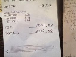 dejo us$3000 de propina en un restaurante dejo us$3000 de propina en un restaurante