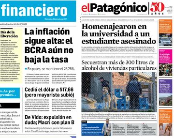 Tapas de diarios del miércoles 26 de julio de 2017