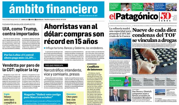Tapas de diario del miércoles 15 de marzo de 2017