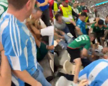 Incidentes en Qatar: hinchas argentinos y mexicanos a las piñas