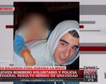 Joven bombero voluntario y policía fue herido de gravedad