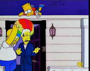 Homero y Bart Simpson con George H.W. Bush