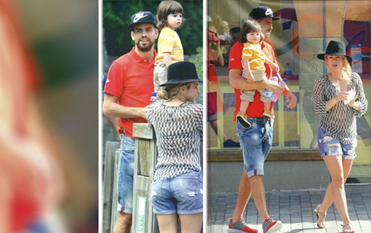 Shakira lució por primera vez su pancita junto a Gerard Piqué y su hijo Milan