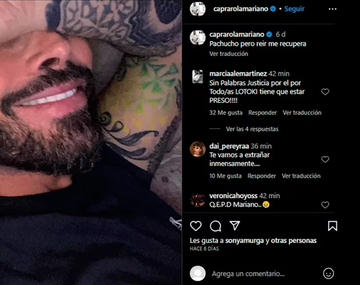 Los últimos mensajes de Mariano Caprarola en las redes: Pachucho