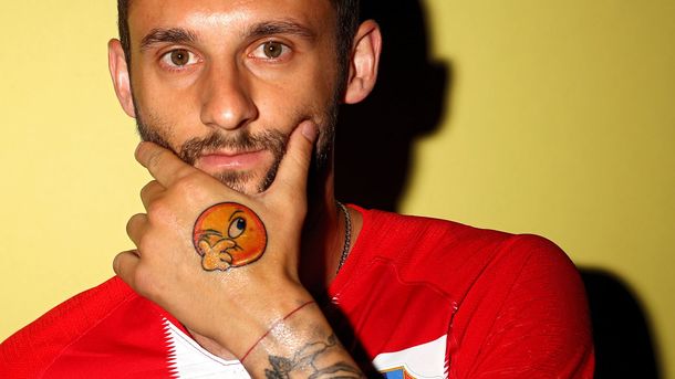 El insólito tatuaje de&nbsp;Marcelo Brozovic (Foto: FIFA.com)