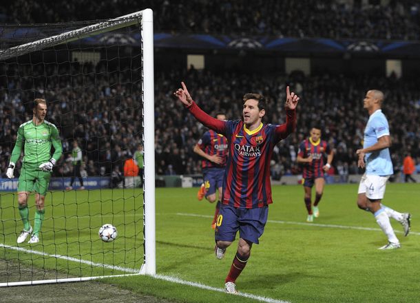 El Barça, con un gol de Messi, superó al Manchester City en la ida de los octavos de final