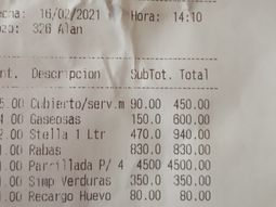 Se quejó en Twitter por gastar $1.550 por persona en una parrilla y se volvió viral