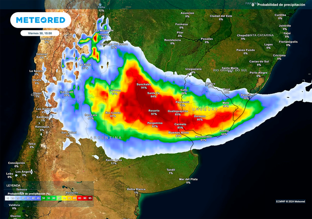 Se acerca la tormenta de Santa Rosa. Fuente: Meteored. Se acerca la tormenta de Santa Rosa. Fuente: Meteored.