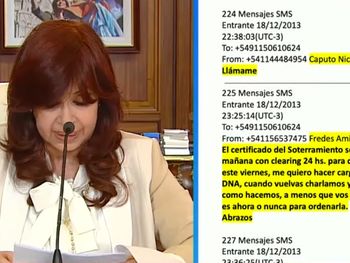 Cristina Kirchner y los mensajes entre José López y Nicky Caputo.&nbsp;