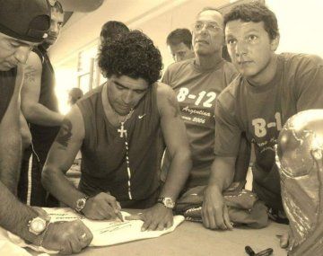 Diego Maradona en el Balneario 12.