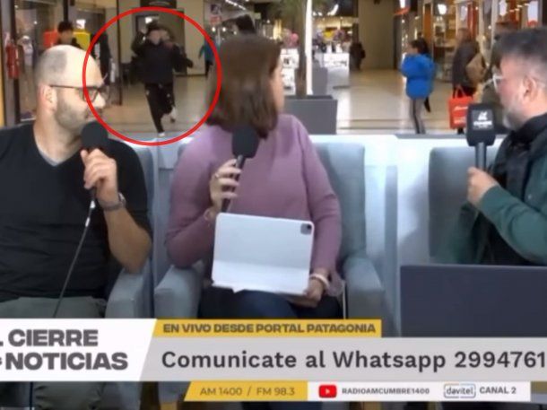 Neuquén: una fuga de delincuentes irrumpe durante un vivo en un shopping