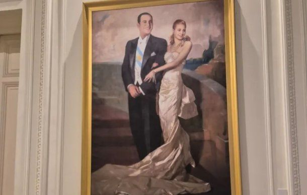 Polémica en Casa Rosada: por qué el Gobierno mandó a retirar un cuadro de Perón y Evita