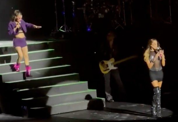 Catherine Fulop se cayó del escenario durante el show de Erreway