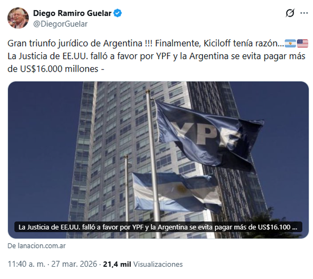 Sorpresivo pronunciamiento de Diego Guelar Sorpresivo pronunciamiento de Diego Guelar