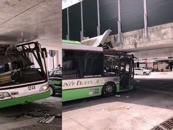 Video: un colectivo quedó atascado bajo de un puente en Belgrano