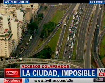 Ingresar en auto a la Capital Federal fue una misión imposible