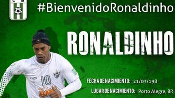 un club uruguayo anuncio la llegada de ronaldinho, pero todo fue una broma