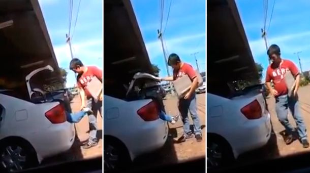 La imagen que conmociona al Paraguay: metieron a un nene en el baúl del auto