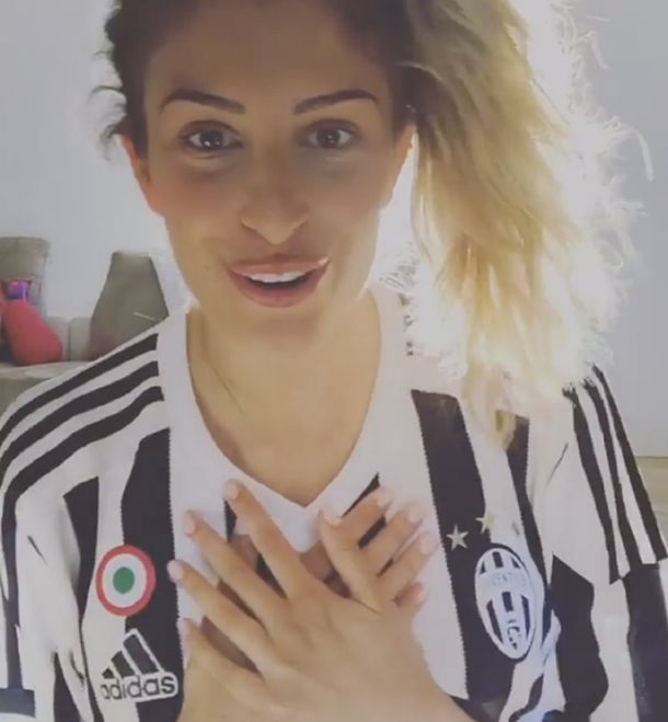 La hija del DT de la Juventus festejó el título a todo trapo