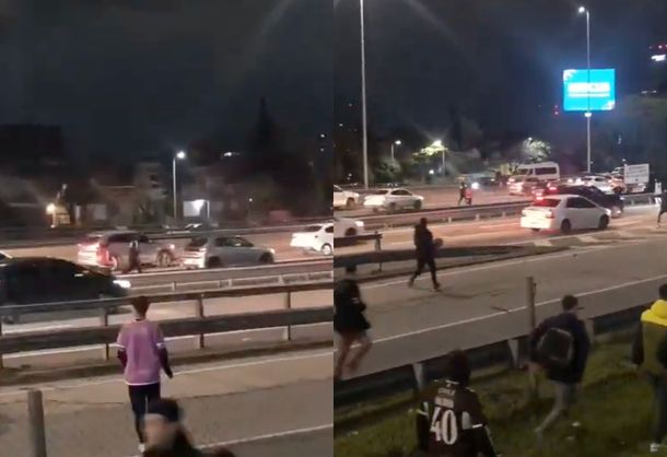 Hinchas de Platense atacaron a los de River en General Paz: Mirá cómo corren las gallinitas...