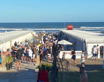 La playa en Mar del Plata.