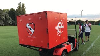 El carrito de Holan para las imágenes que toma el drone - Crédito: @LanzillottaOk El carrito de Holan para las imágenes que toma el drone - Crédito: @LanzillottaOk