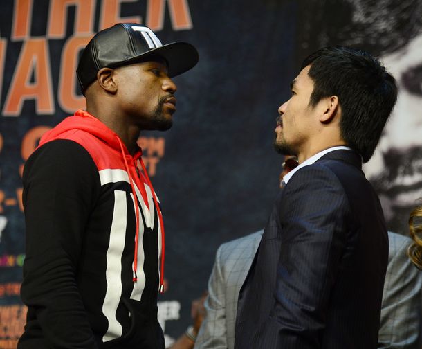 La presentación de la pelea Mayweather-Pacquiao, en imágenes
