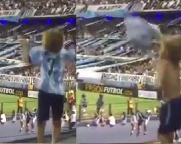 Alocado festejo de un nene de Racing que emociona al fútbol