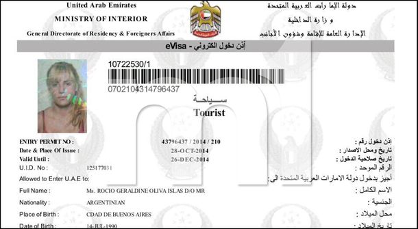 Exclusivo: esta es la visa con la que Rocío Oliva puede viajar a Dubai