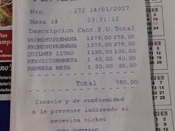 Una panera, que generalmente es cortesía de la casa, les costó $ 30