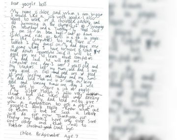 La carta de Chloe llegó al CEO de Google