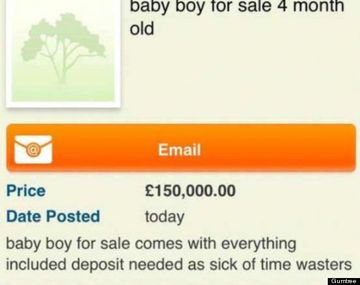 Una madre intentó vender a su hijo a través de Internet