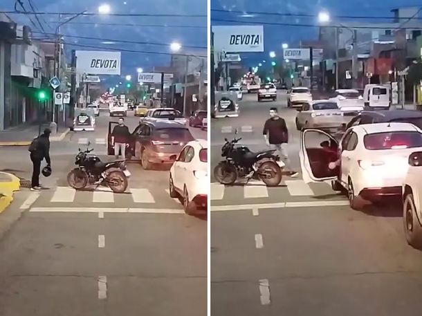 El hombre estaba discutiendo con un motociclista cuando el vehículo comenzó a desplazarse marcha atrás.