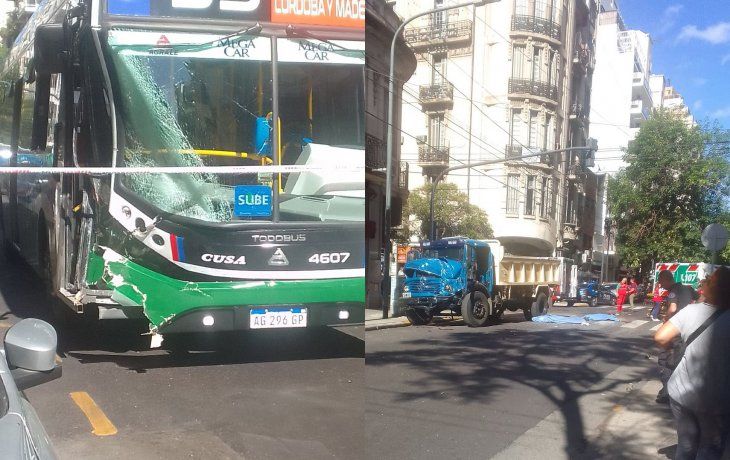 Accidente en Once: dos muertos por el choque de un colectivo y un camión
