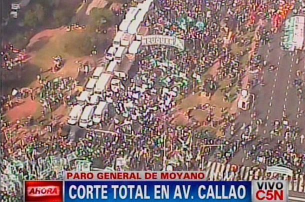 La movilización gremial ya congestiona el centro porteño