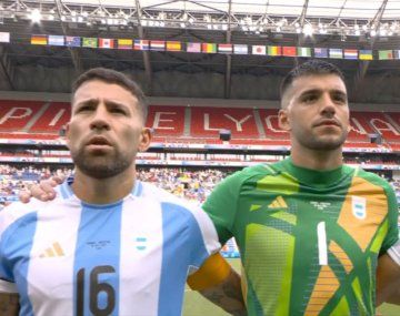 Así sonó el himno en el tercer partido de la Sub-23 en los JJOO